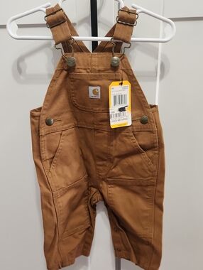 Carhartt Kids 6M Duck Canvas Overalls in Brown NWT